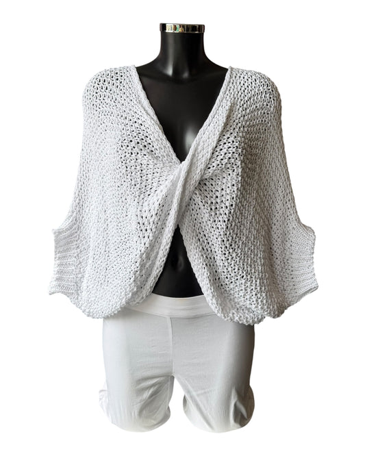 Lauren twist wrap layering jumper - white
