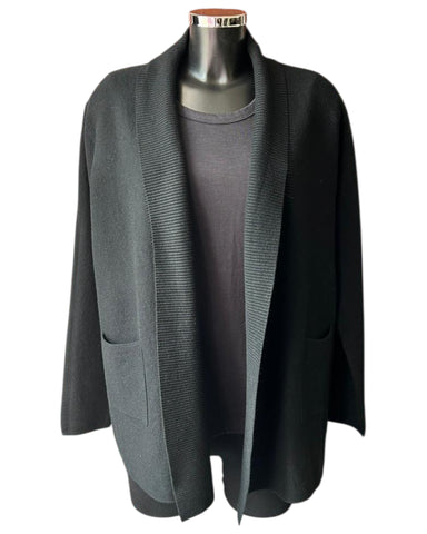 Leah premium knit cardigan - Black