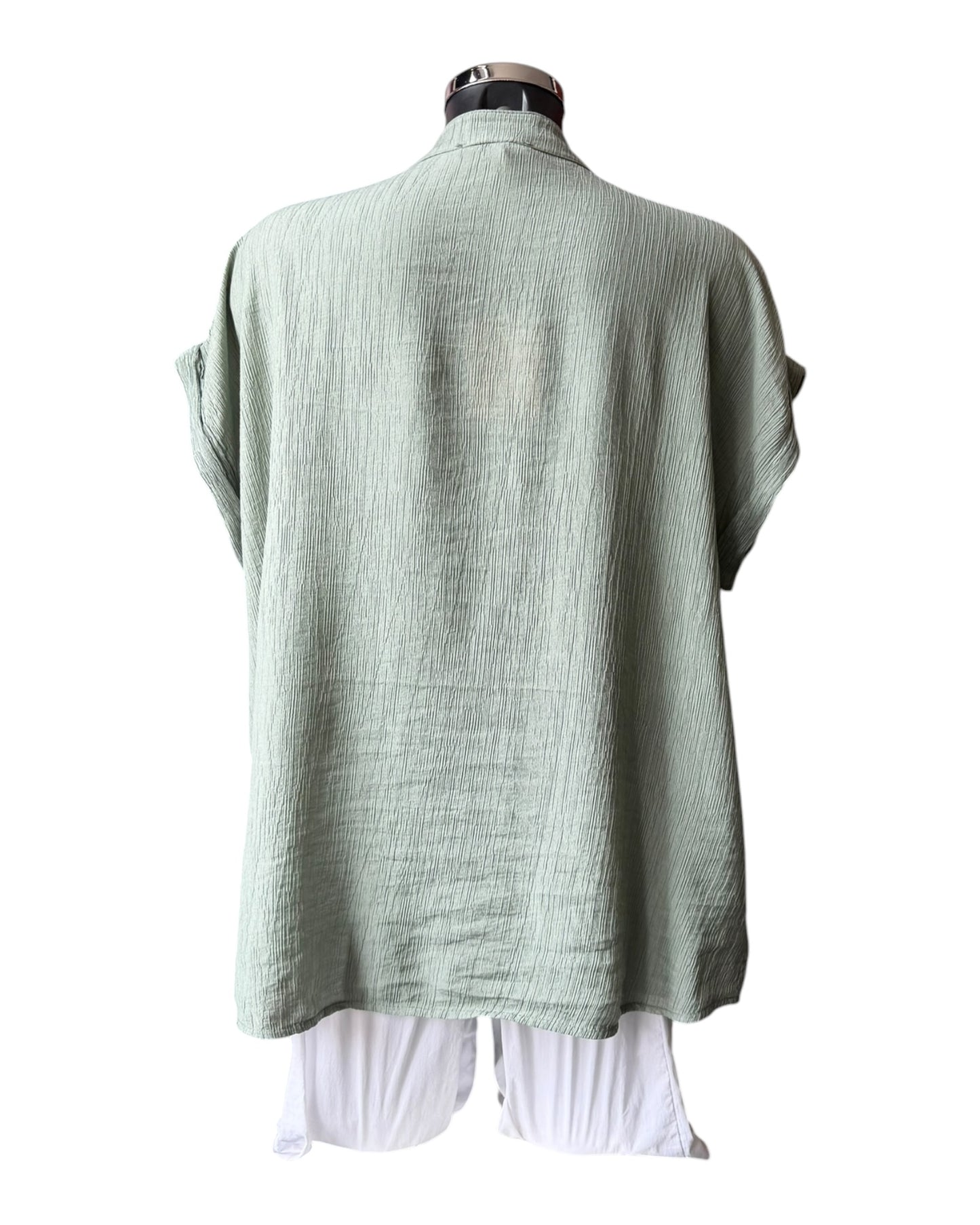 Milly range grandad neck shirt - Khaki