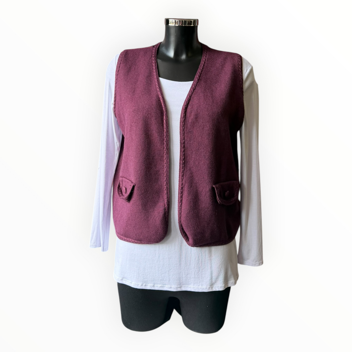 Mildred knitted waistcoat - plum
