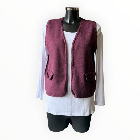 Mildred knitted waistcoat - plum