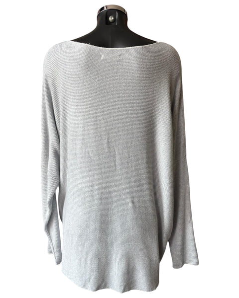 Simone sparkle front fine knit jumper - Grey