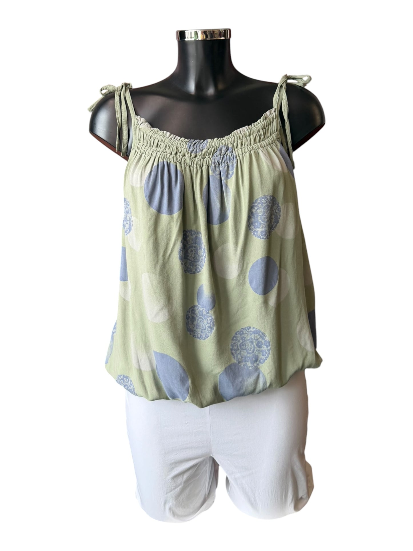 Doris strappy spot vest top - Khaki