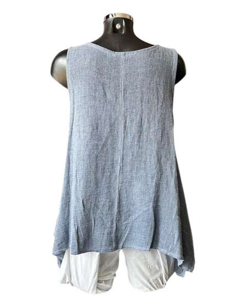 Casey range long sleeveless top - Navy