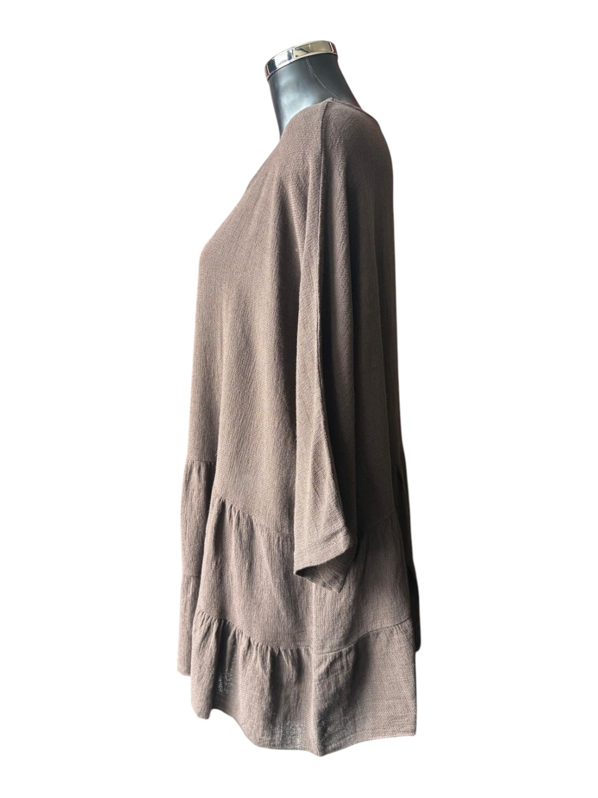 Casey range tiered tunic top - Chocolate
