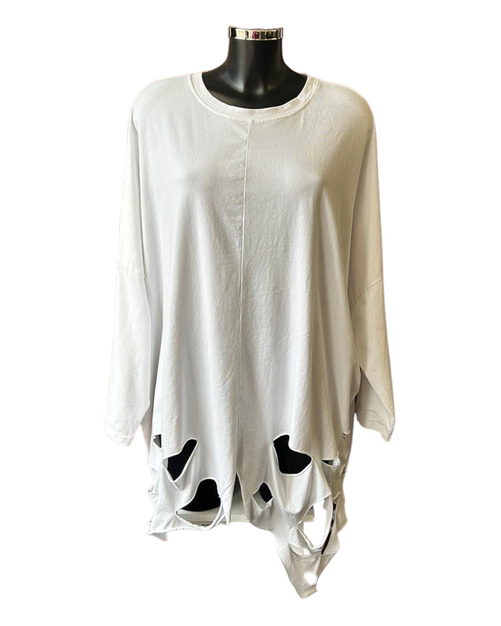 Milano range holey oversized top - White