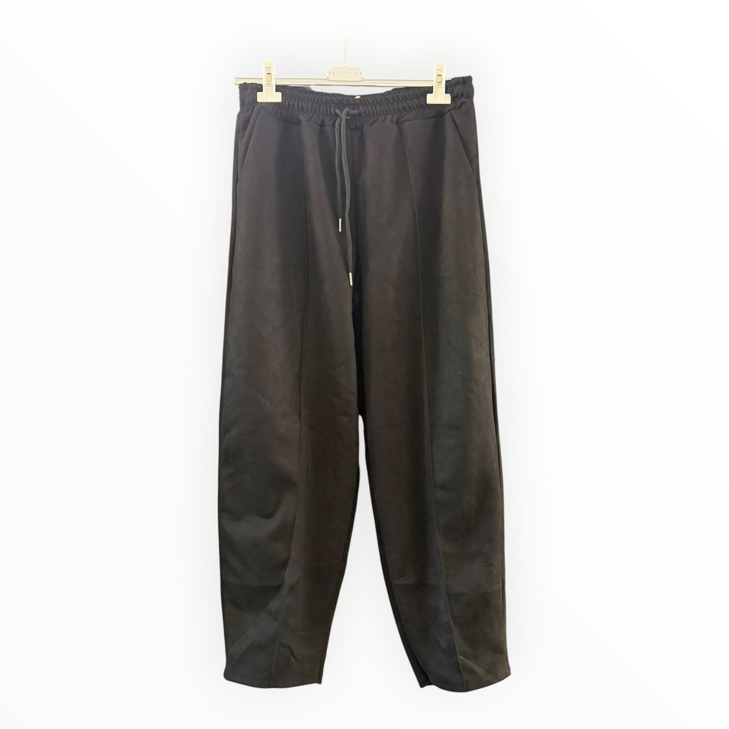Fifi barrel leg faux suede trousers - Black