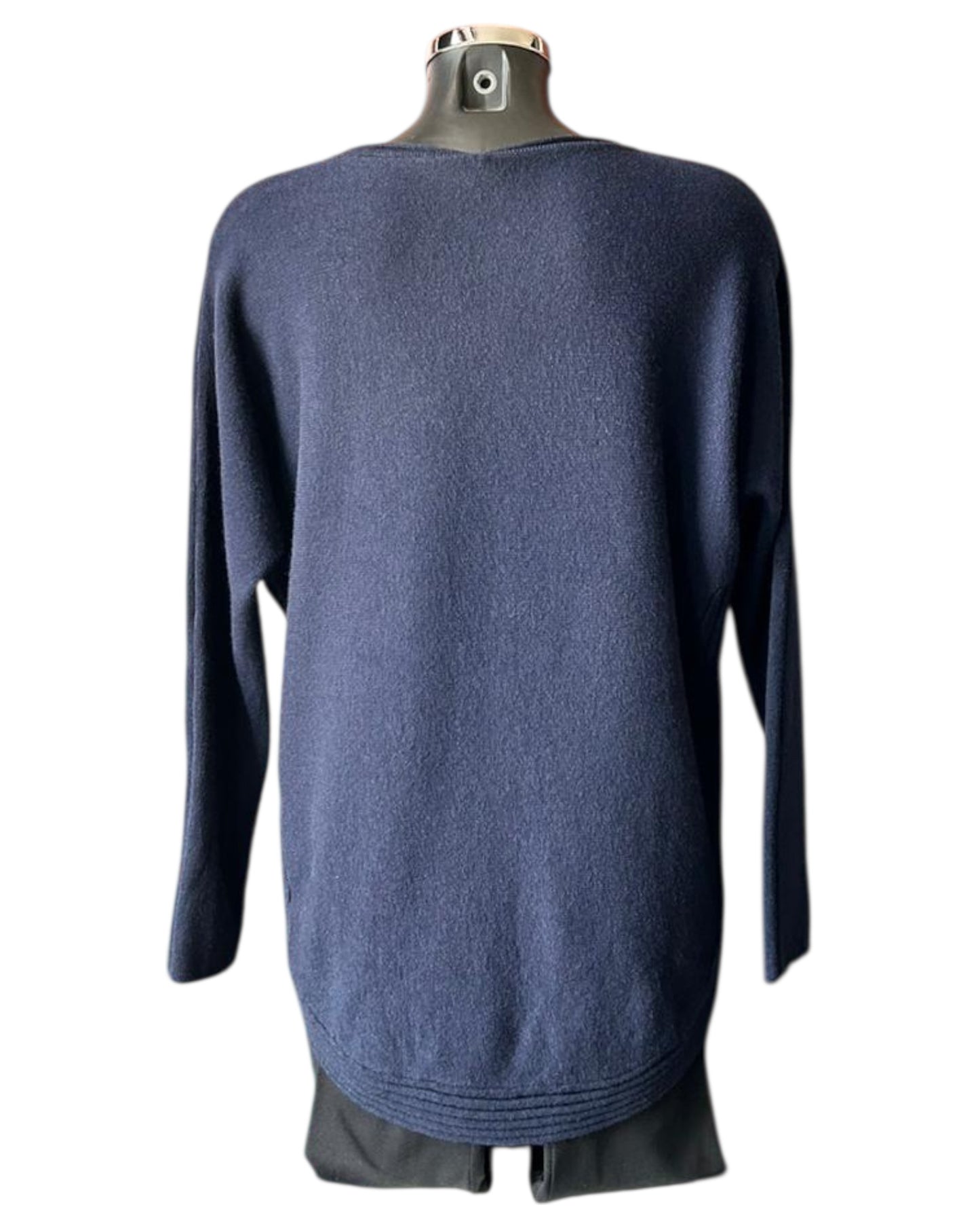 Camilla curved hem soft knitted jumper - Navy