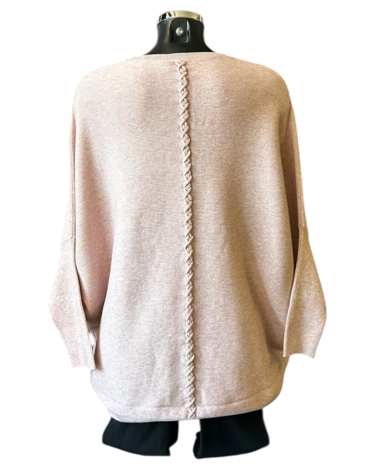 Evie plait back jumper - Pink