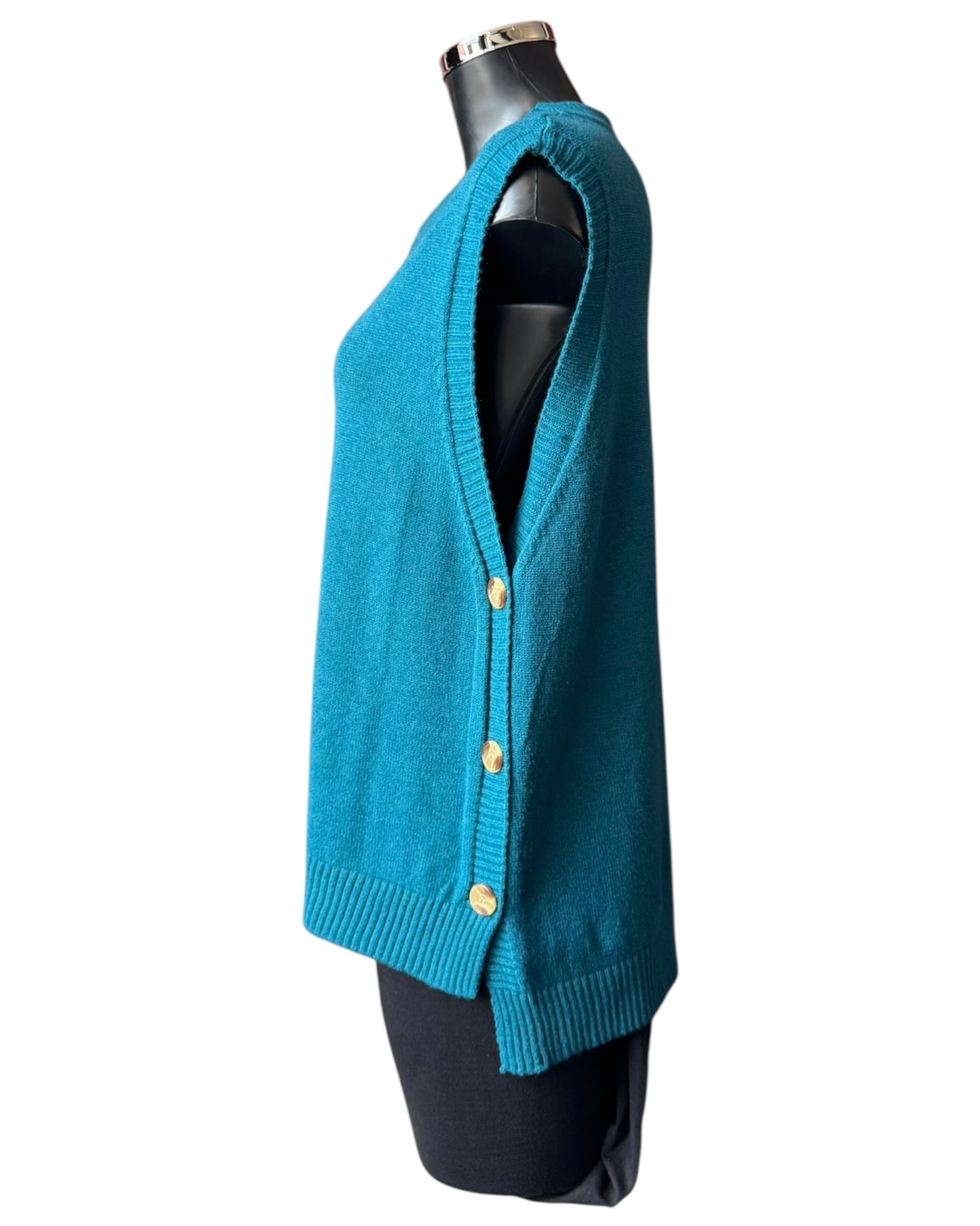 Macey soft knit tank top sweater - Teal