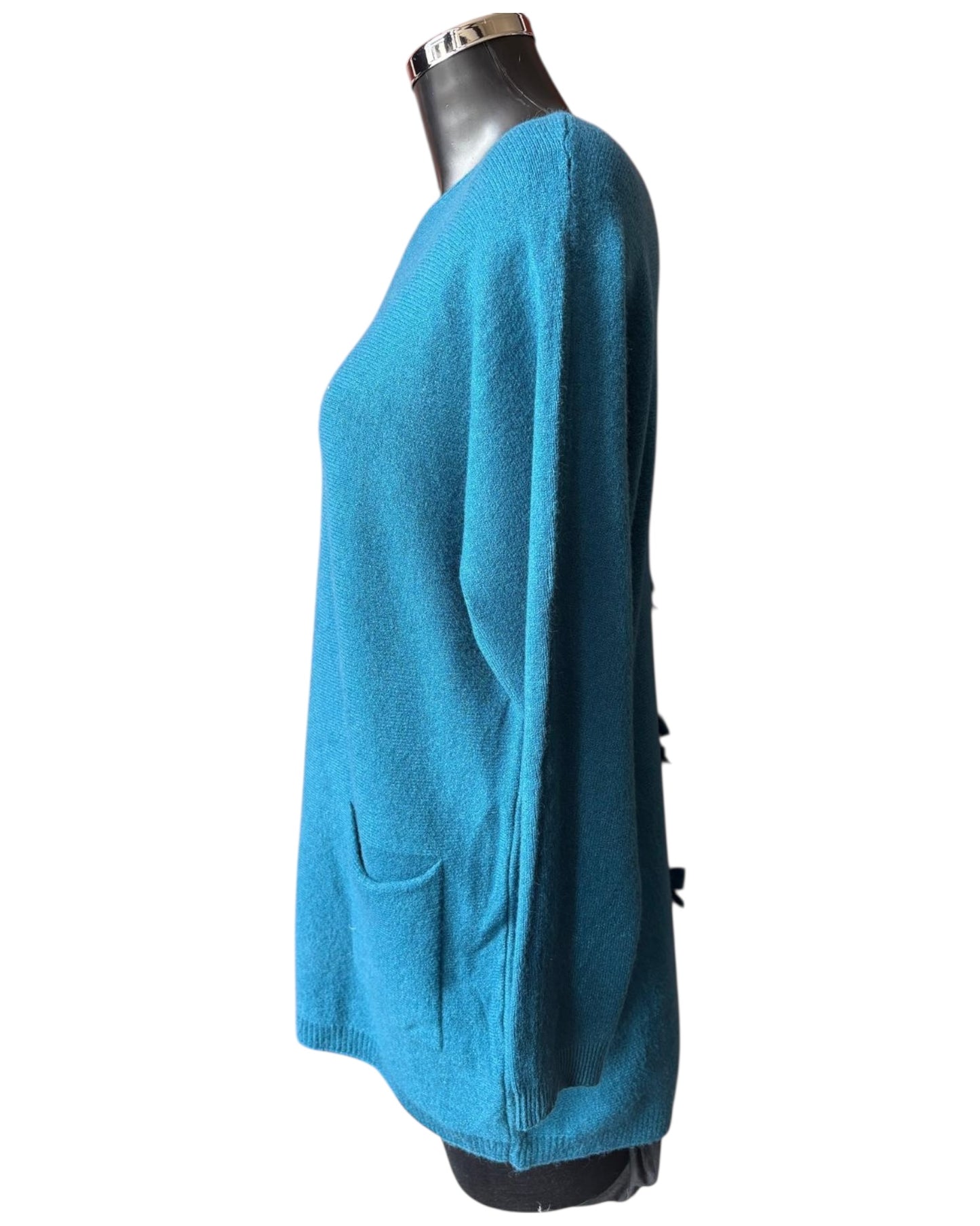 Belinda bow back pocket jumper - Teal