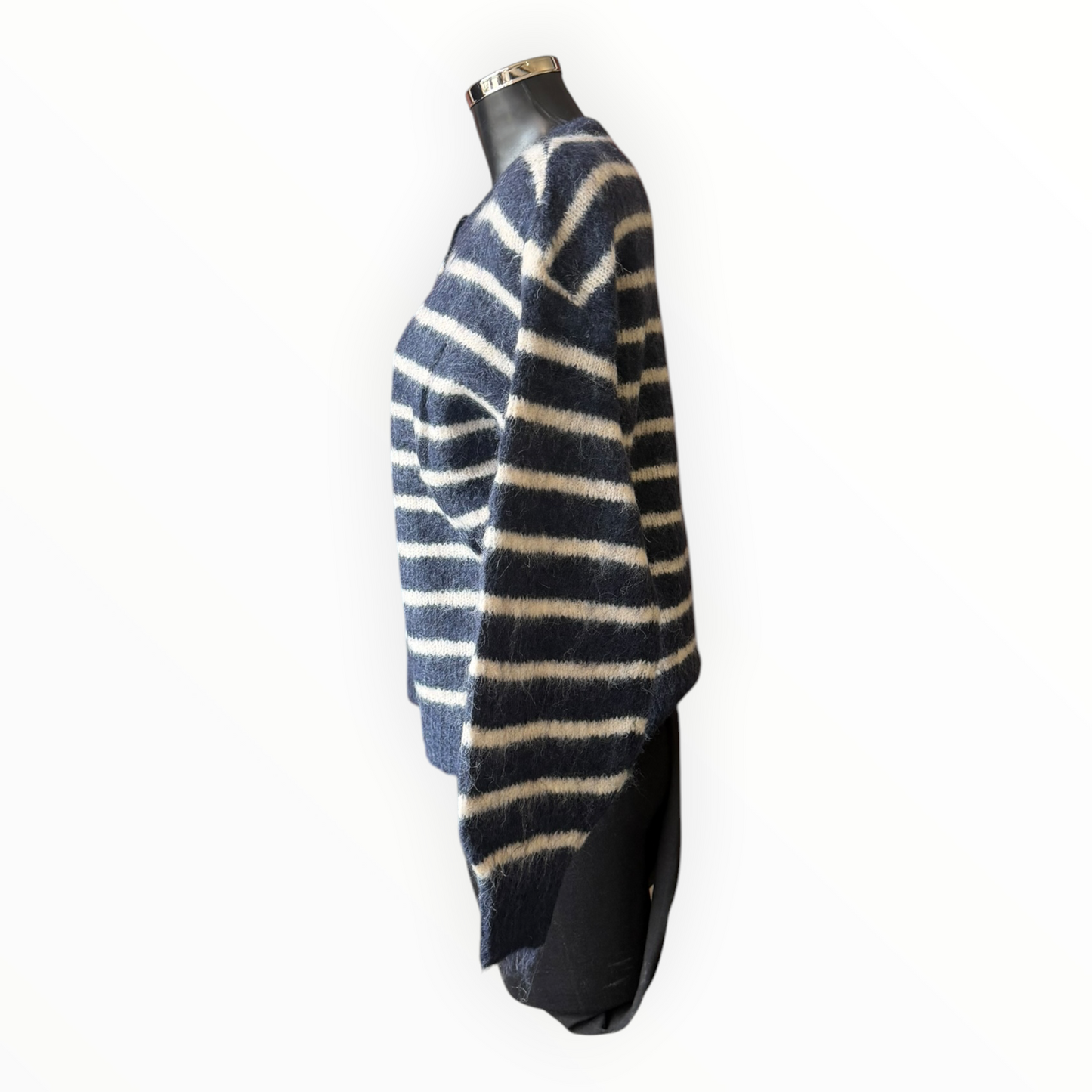 Kylie striped soft knit cardigan - Navy
