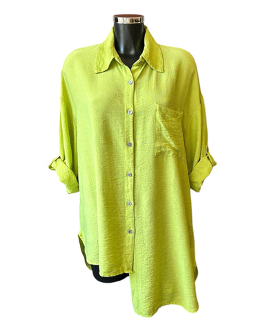 Carter asymmetric tunic shirt - Lime