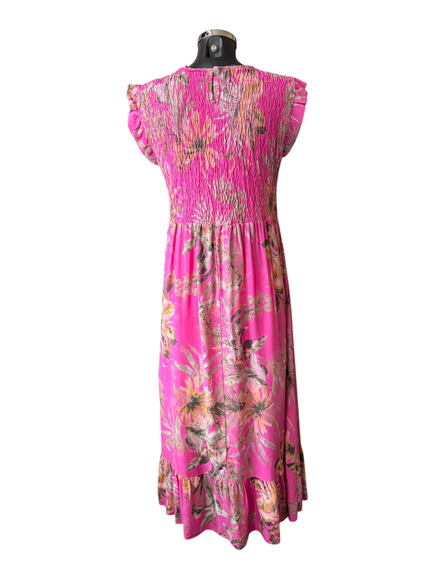 Molly midi dress tropical print dress - Cerise