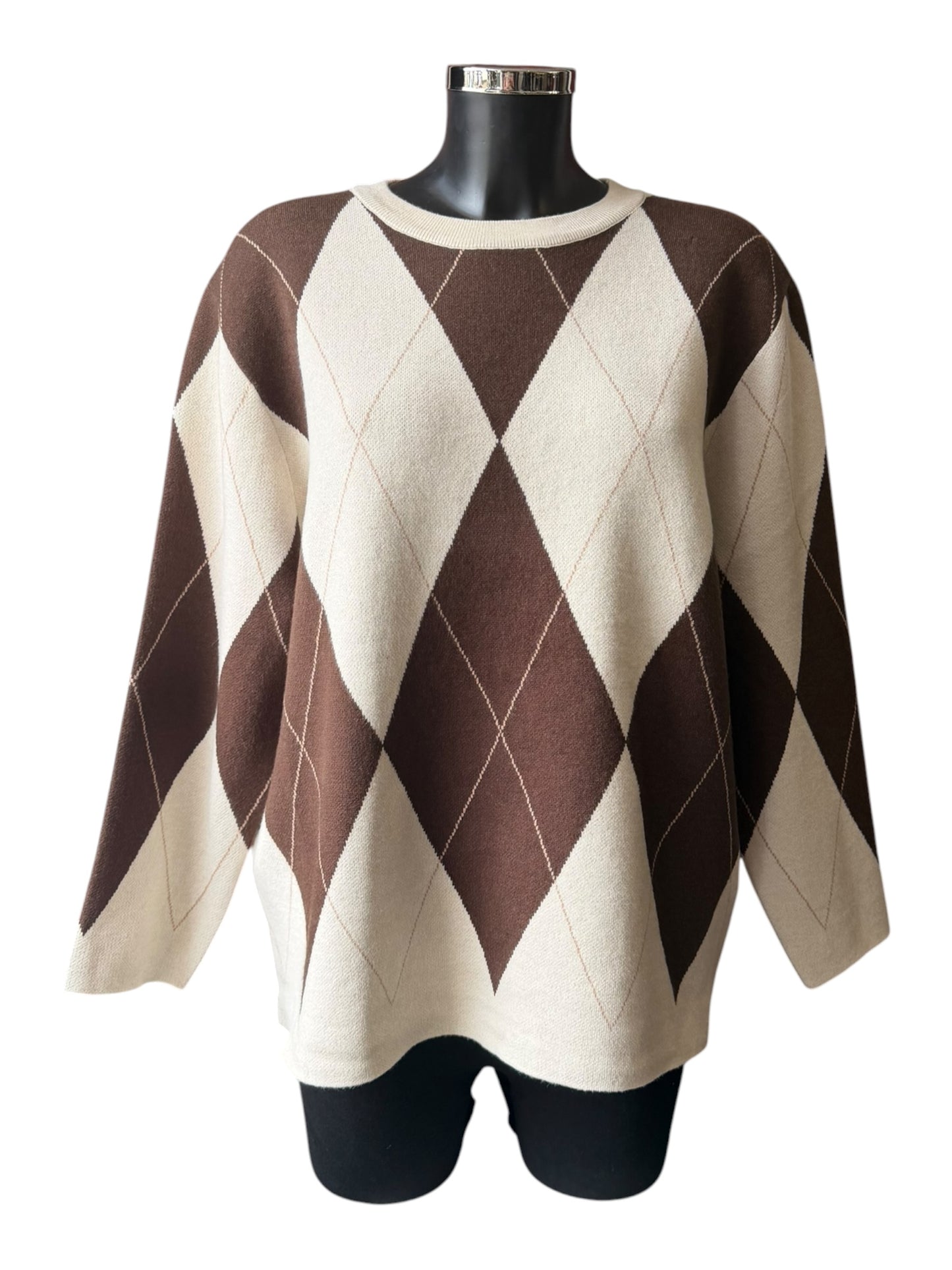 Davina argyle pattern jumper - Natural mix