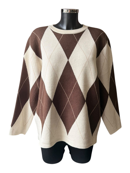 Davina argyle pattern jumper - Natural mix