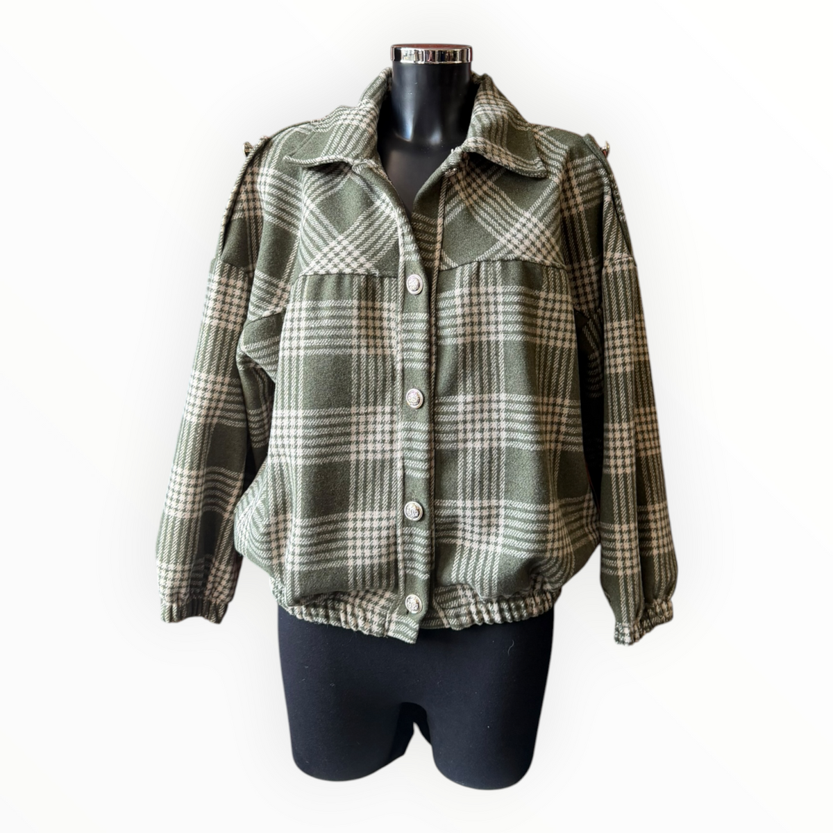 Tanya checked shaket - Khaki