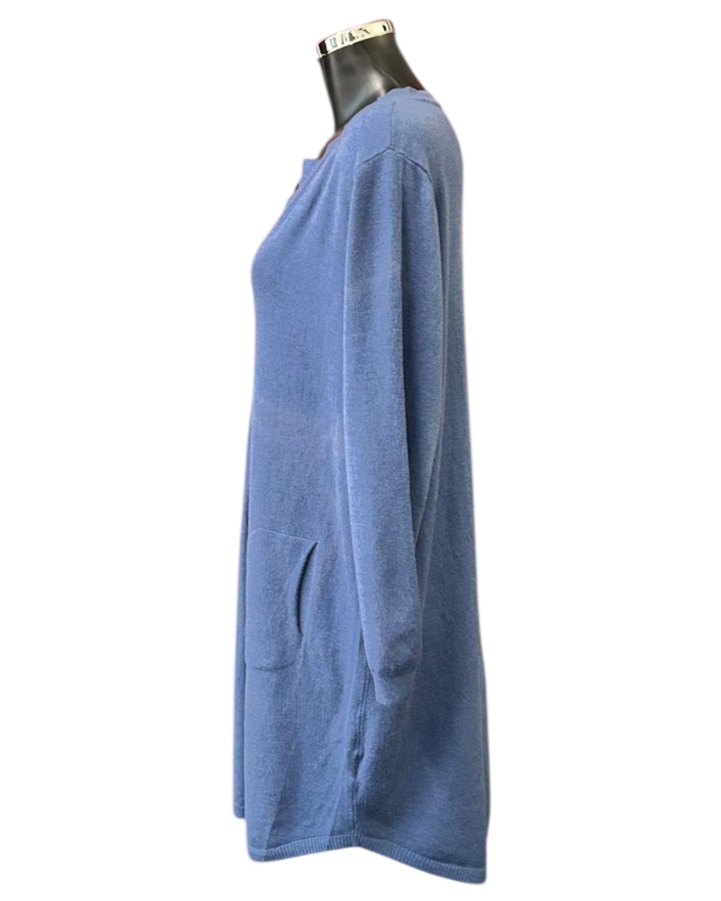 Leah denim blue fine knit tunic dress