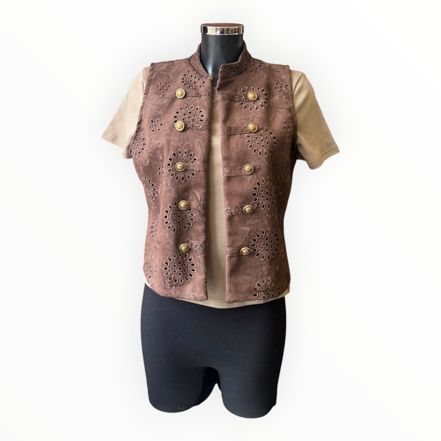 Delilah anglaise military waistcoat - Chocolate