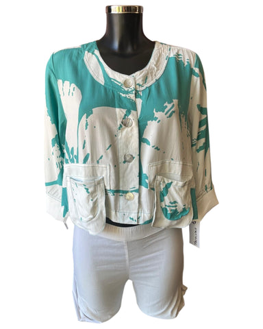 Tara Vao Lilac 5091 short jacket  - turquoise mix