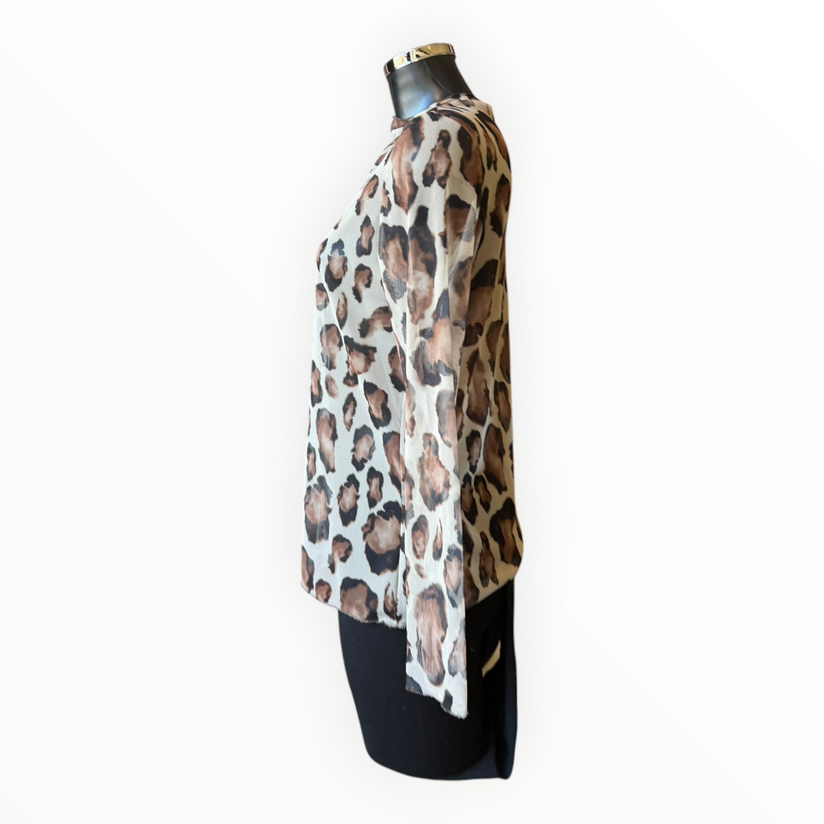 Mandy mesh top - animal beige