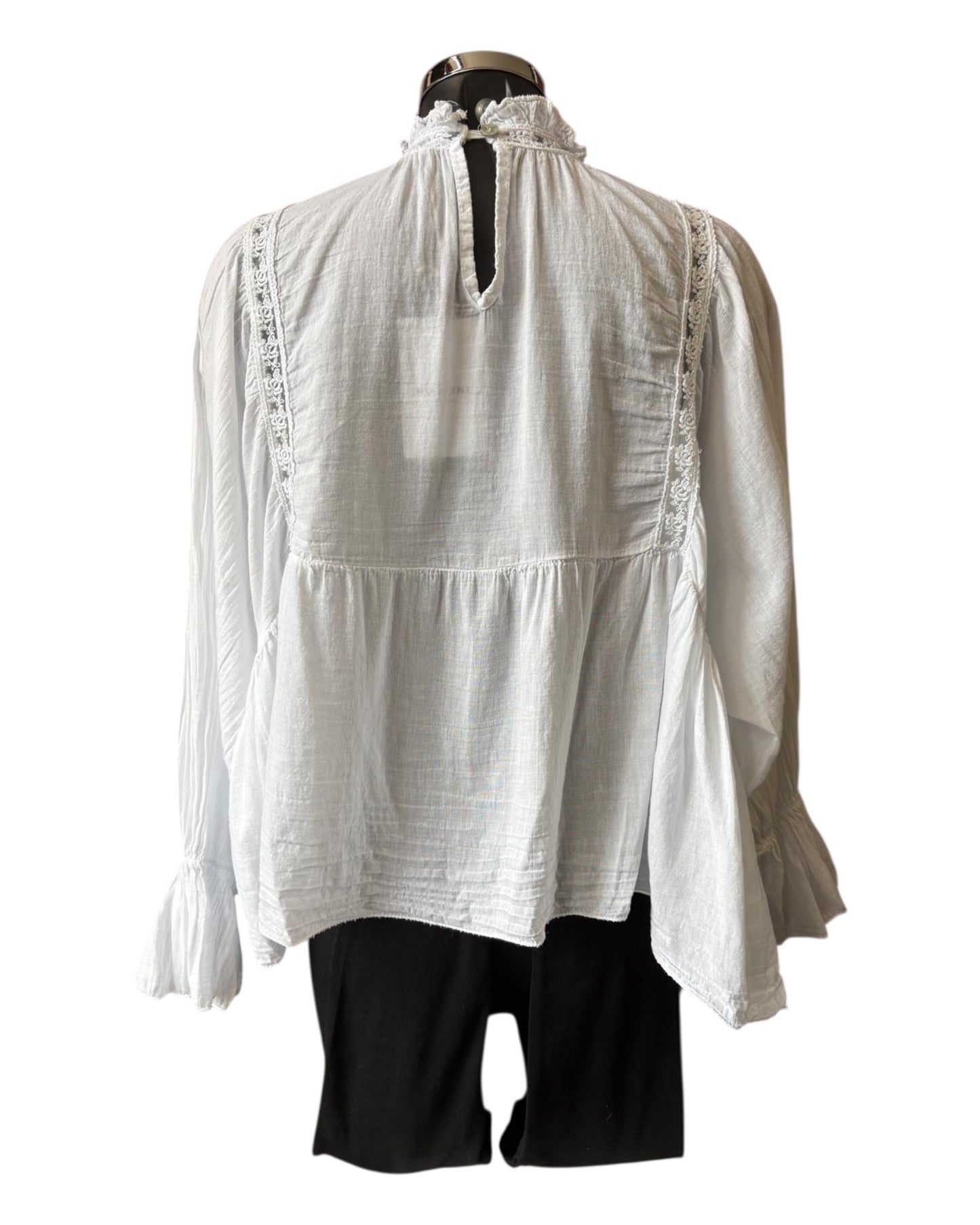 Amy high neck white cotton blouse