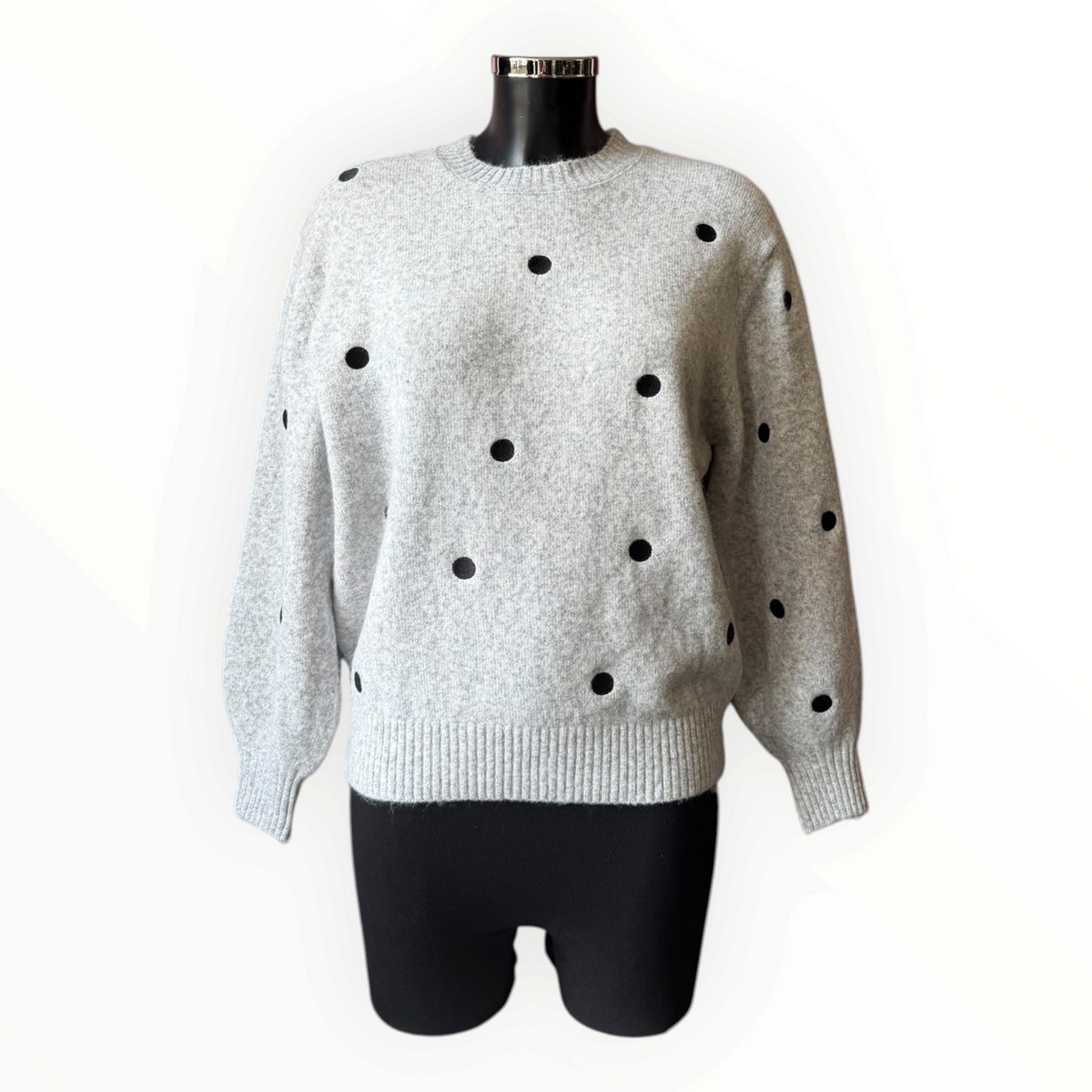 Olivia grey polka dot soft knit jumper