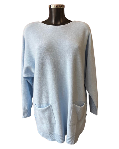 Connie pocket button side jumper - Blue