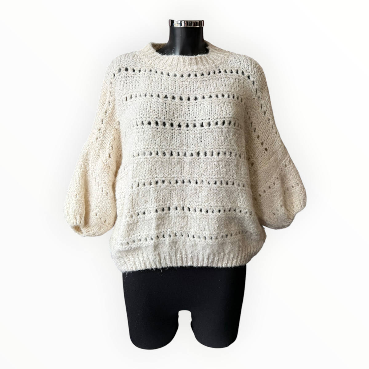 Verity soft knit half sleeve jumper - Beige