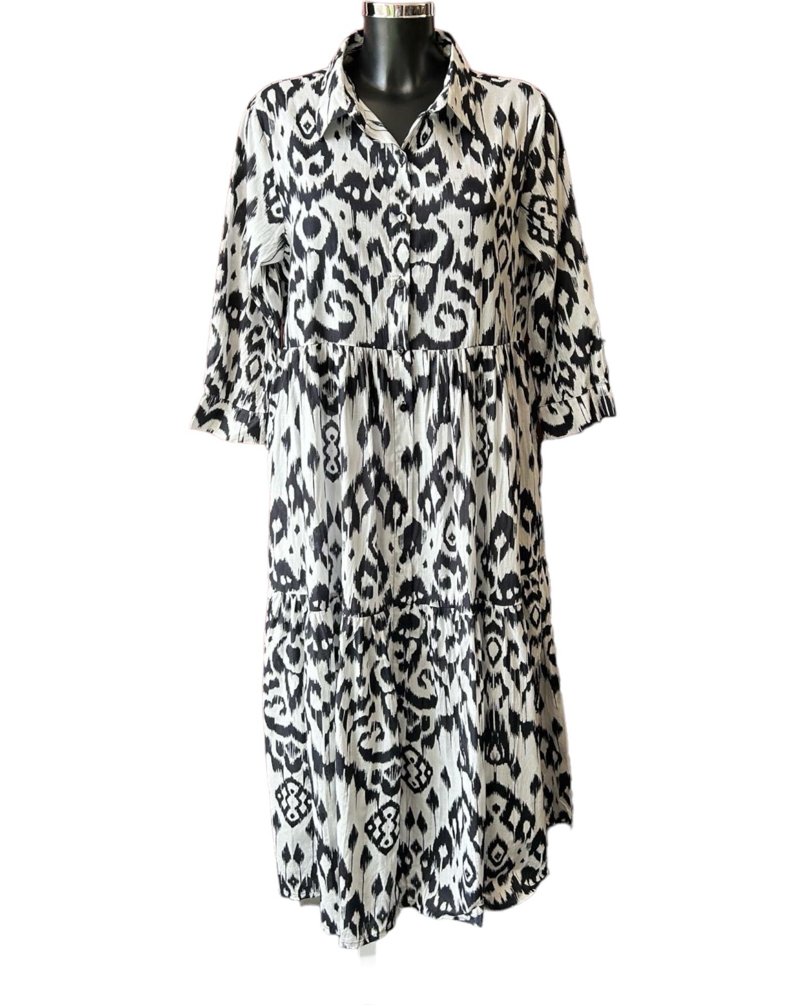 Orientique Izmir layers collar dress - Black/white