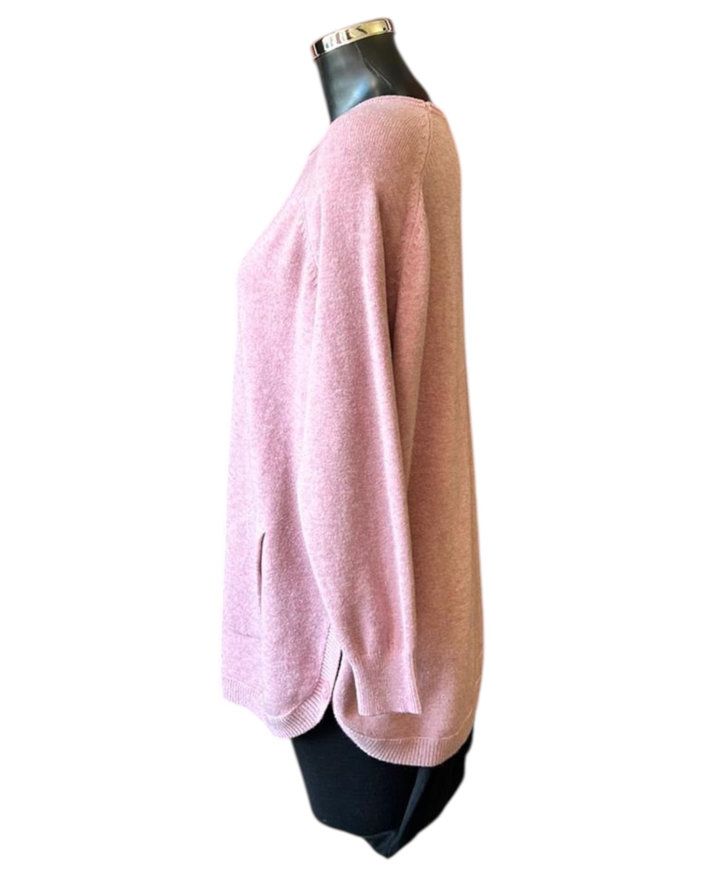 Callie button side soft knitted jumper - Pink