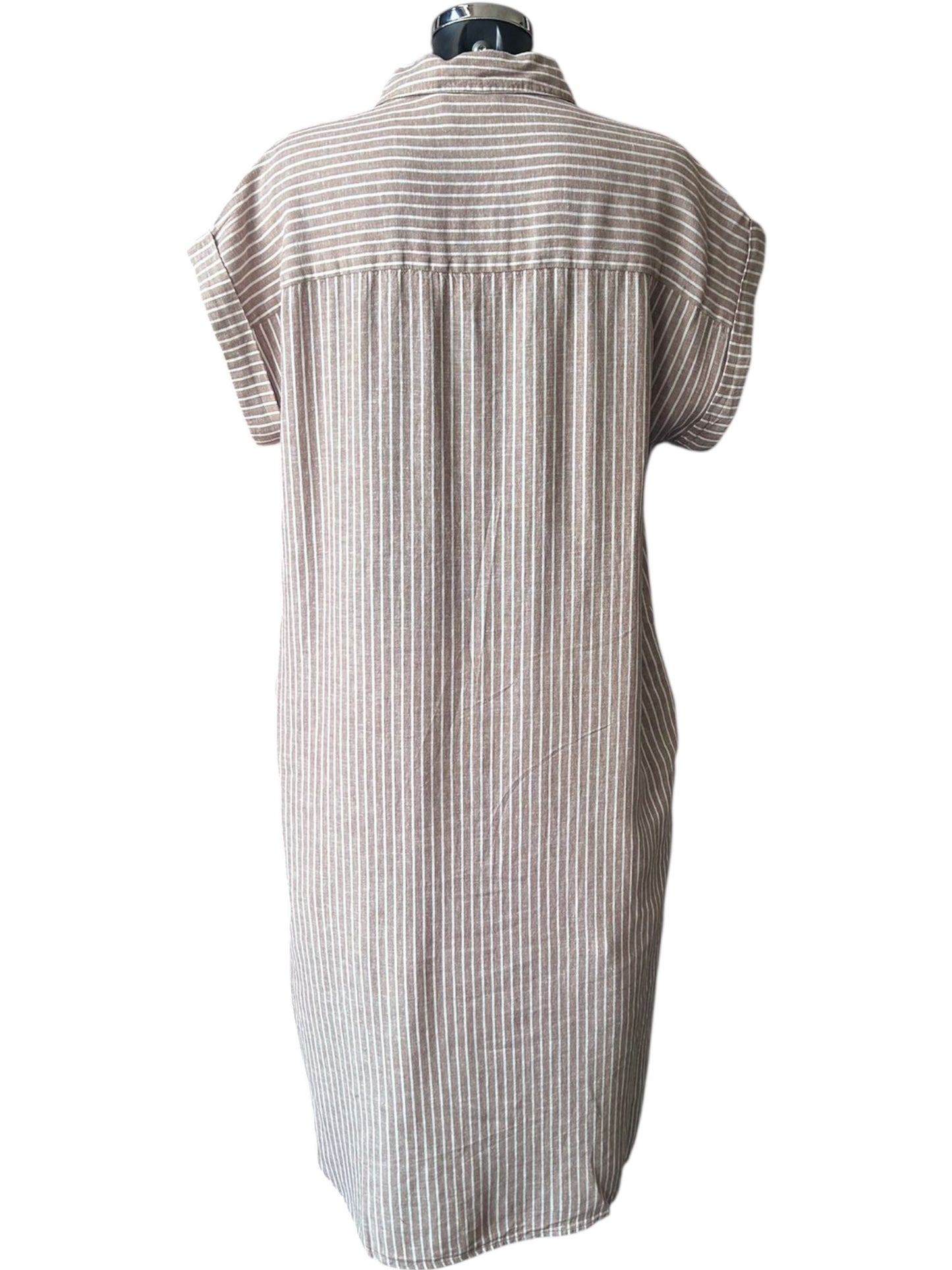 Byoung falakka cap sleeve shirt dress woodsmoke stripe