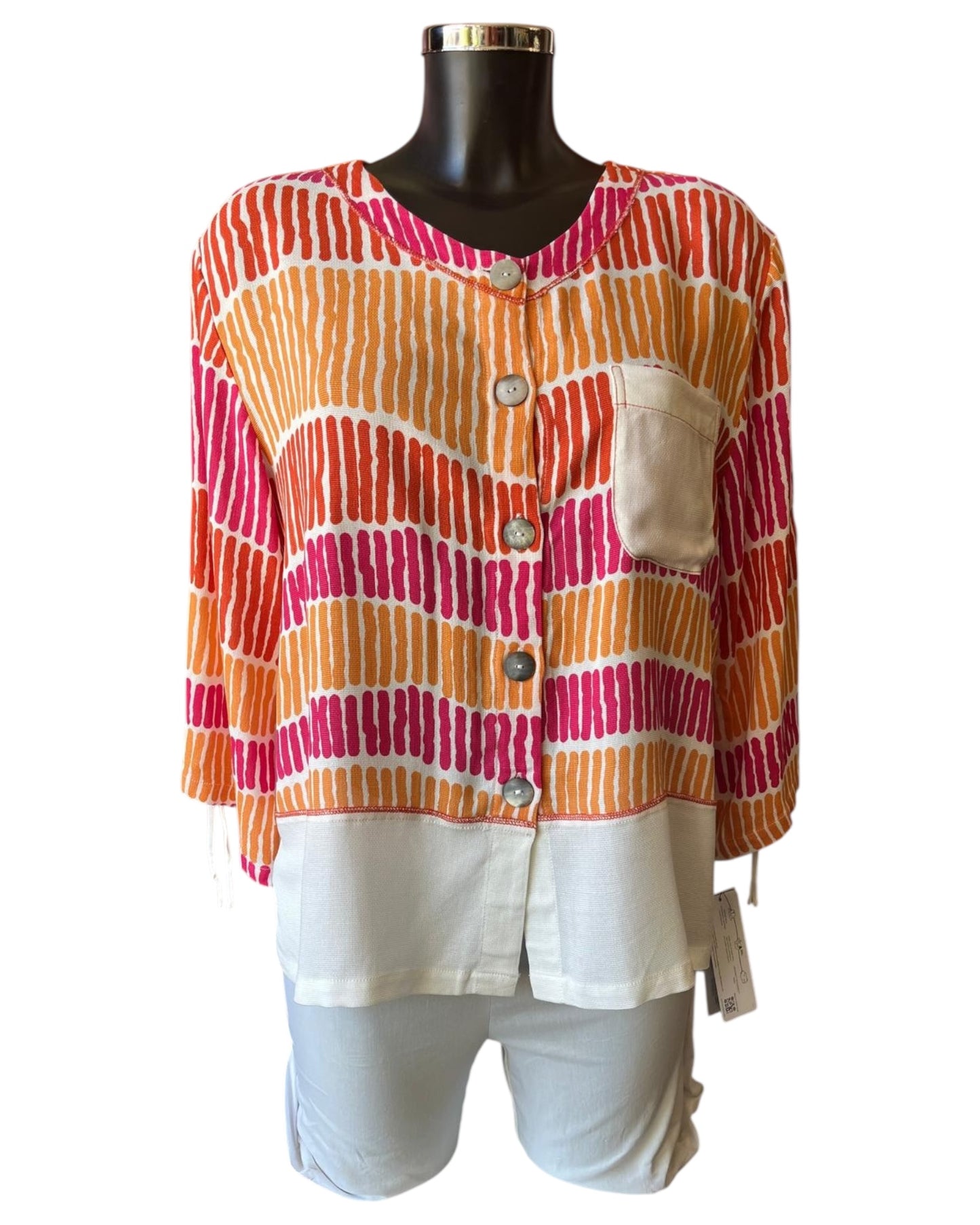 Tara Vao Lana 5095 long jacket - Orange mix