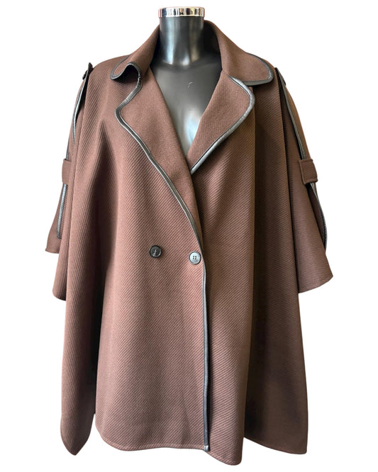 Odette cape coat - Chocolate
