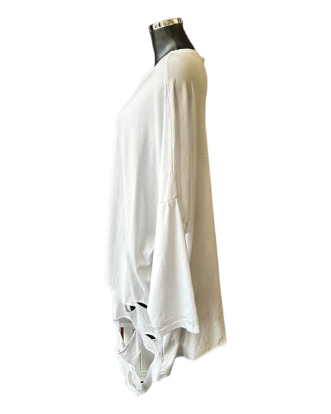 Milano range holey oversized top - White