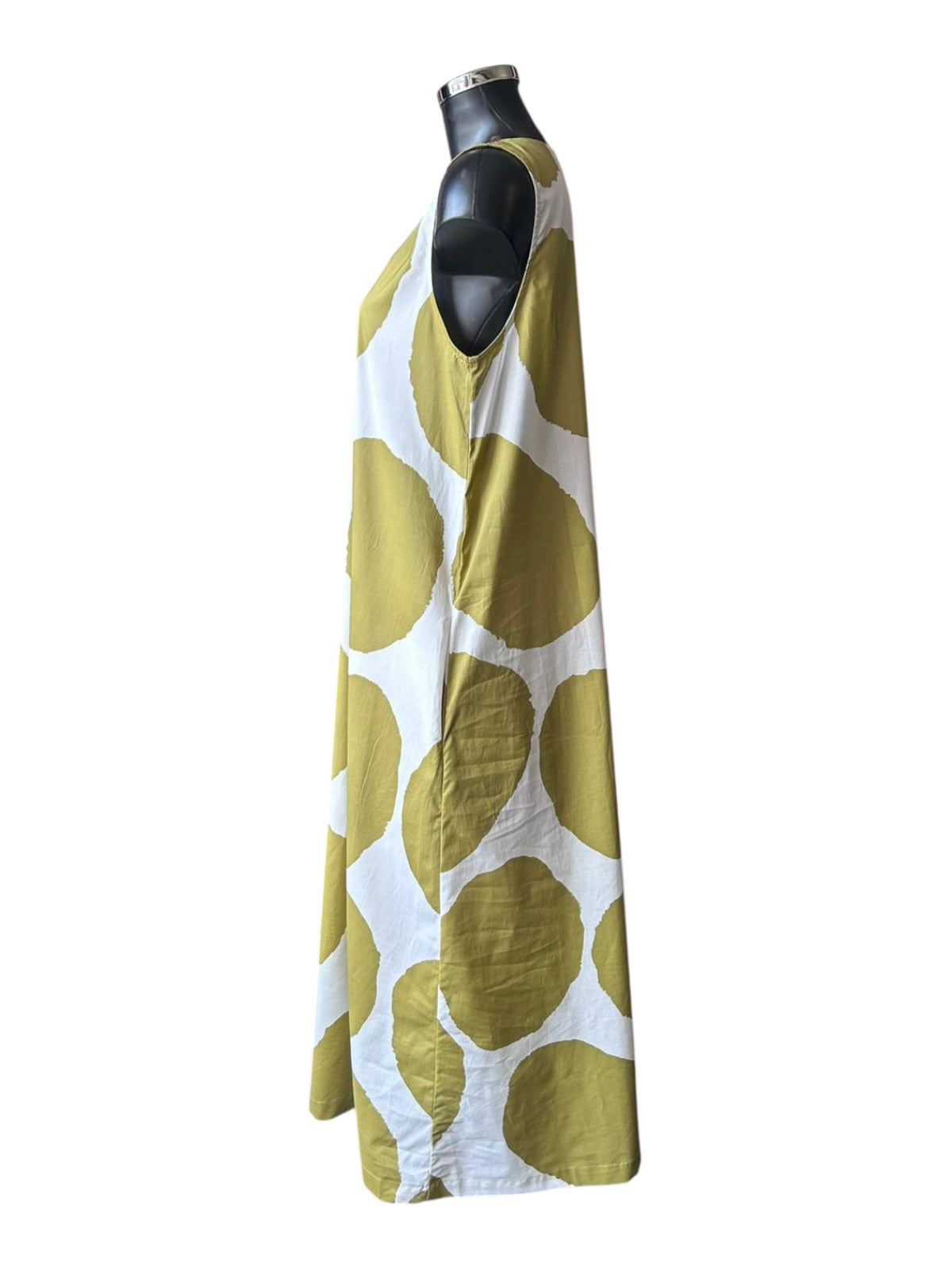 Tirelli inverted pleat poplin dress - Chartreuse/White