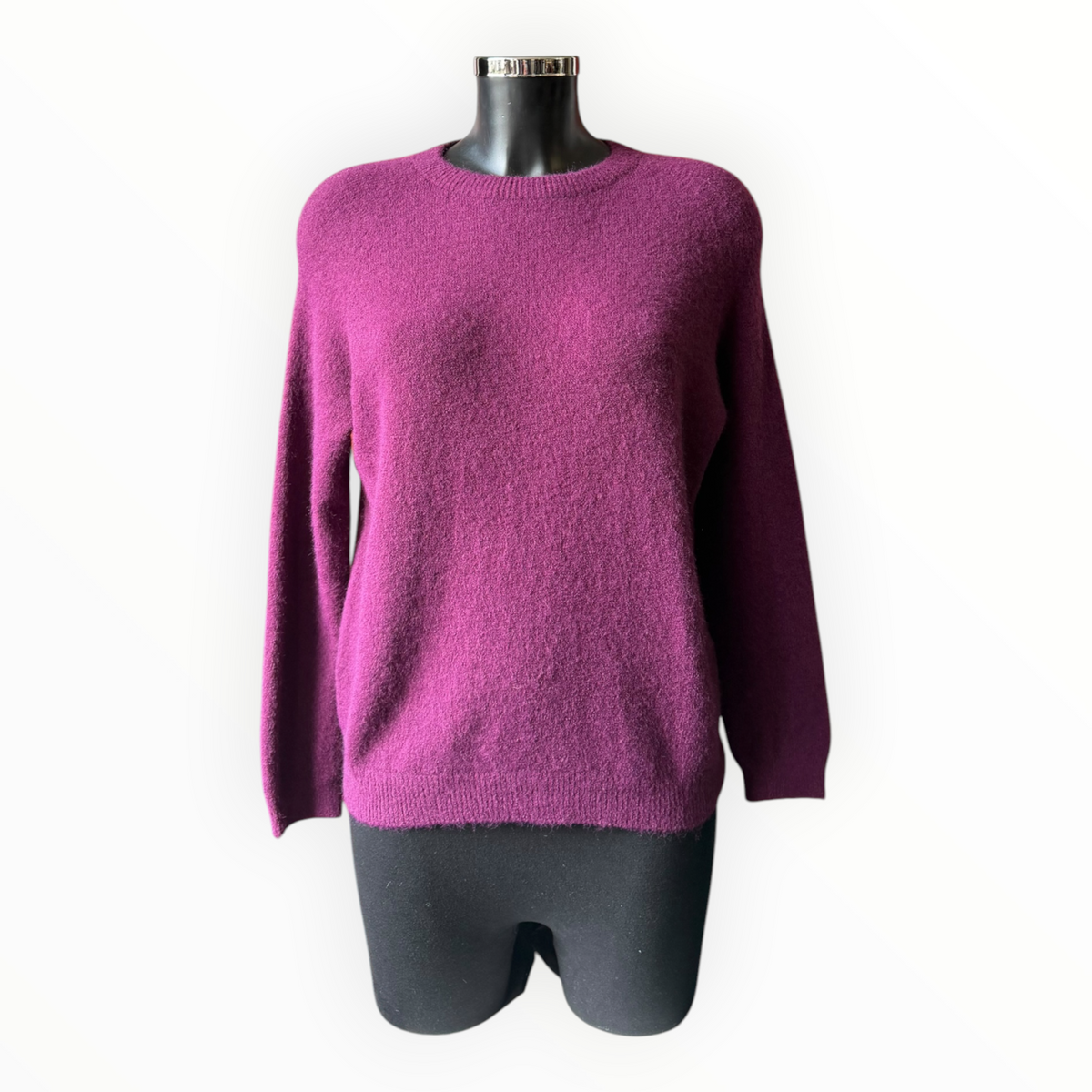 Laurie alpaca blend long sleeve jumper - Plum