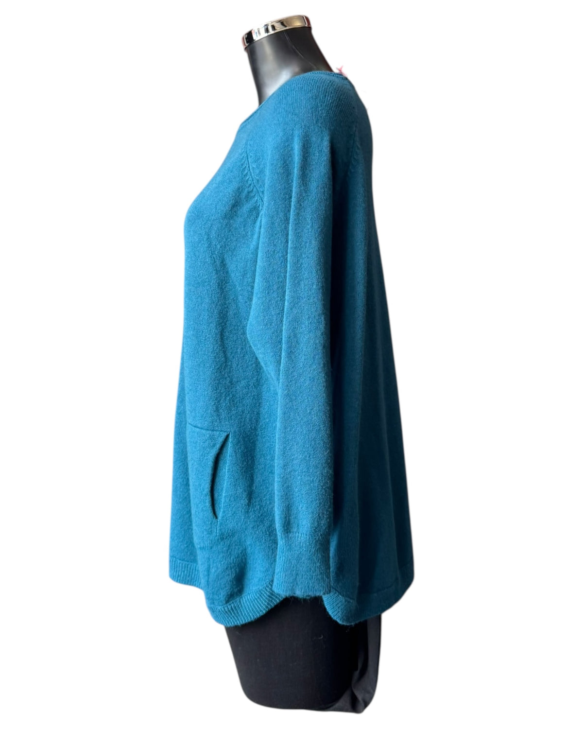 Callie button side soft knitted jumper - Teal