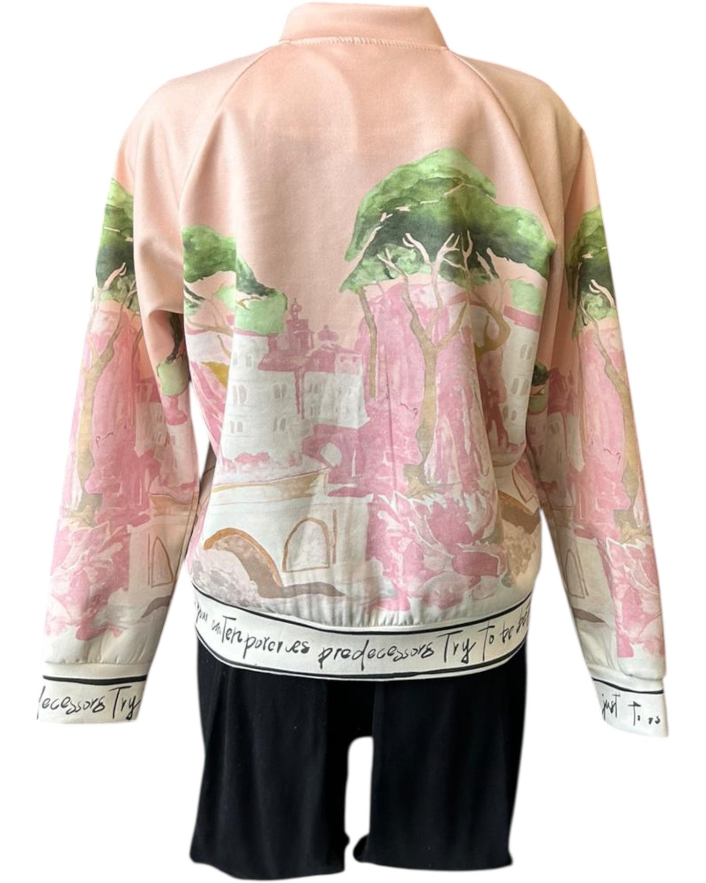 Frankie silk effect scene bomber jacket - Pink