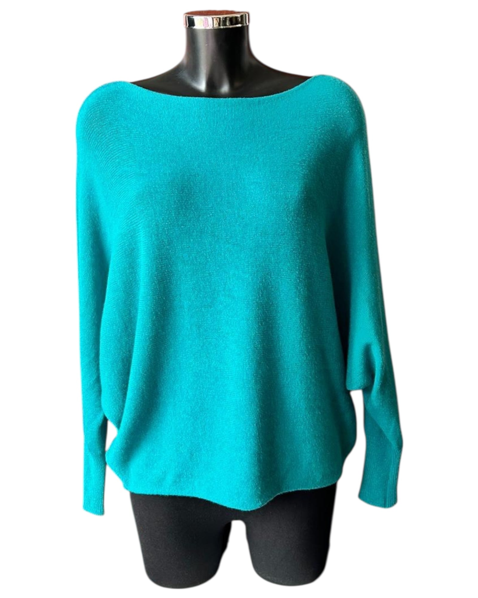 Cassie pearl back batwing jumper - Teal