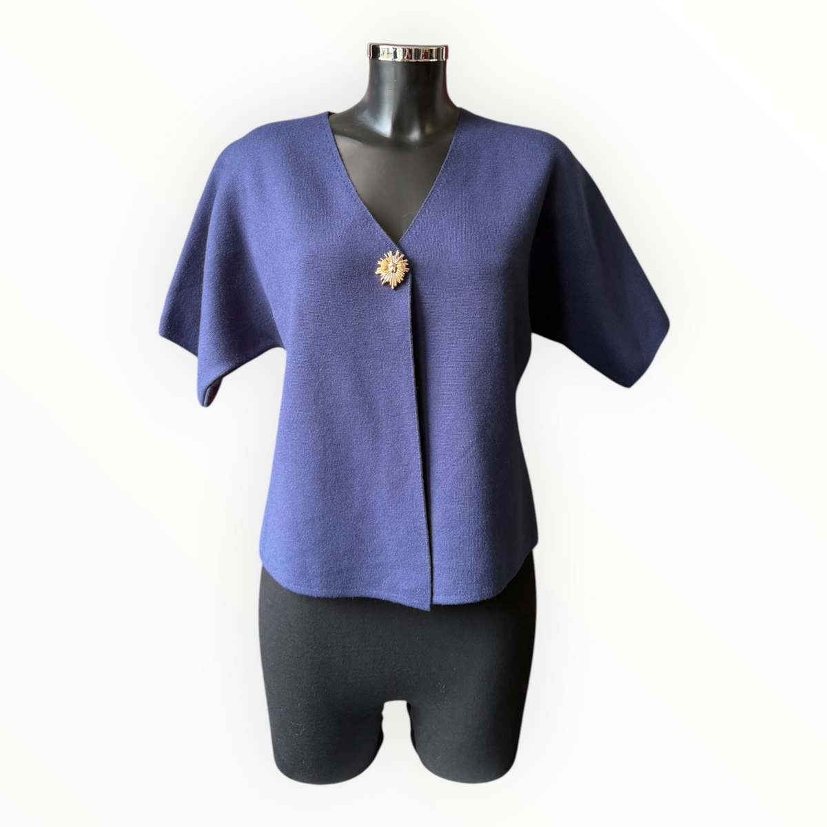 Rhona premium knit single button cardigan - Navy