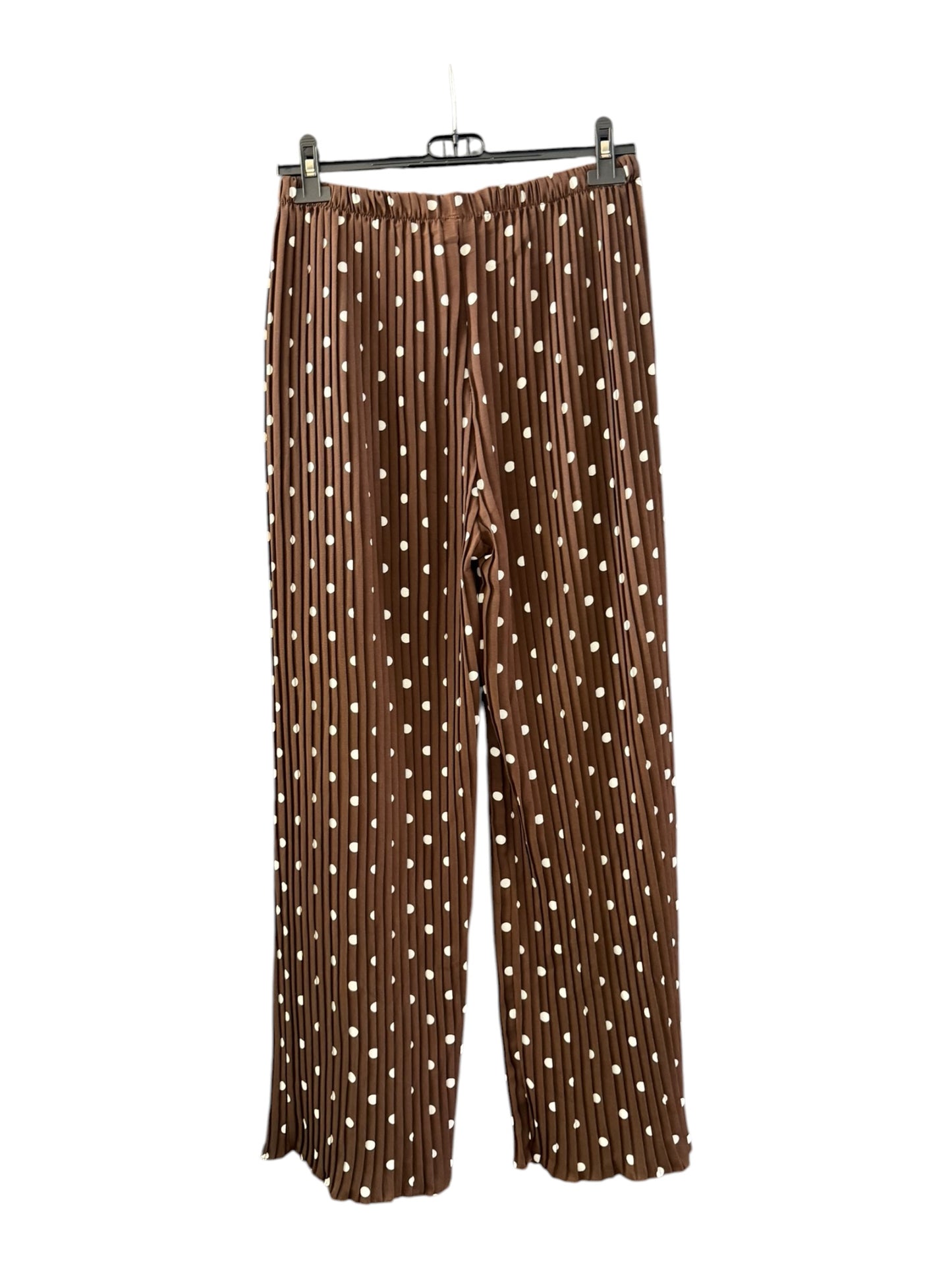 Sammy pisse pleated wide leg trousers - chocolate polka dot