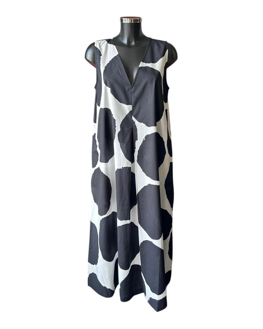 Tirelli inverted pleat poplin dress - Black/White