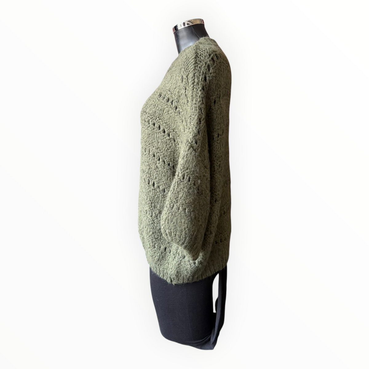 Verity soft knit half sleeve jumper - Khaki