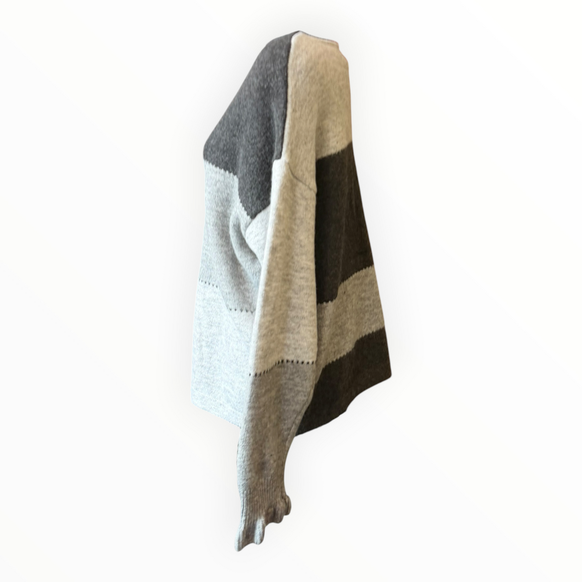 Yara colour block stripe cardigan - Grey mix