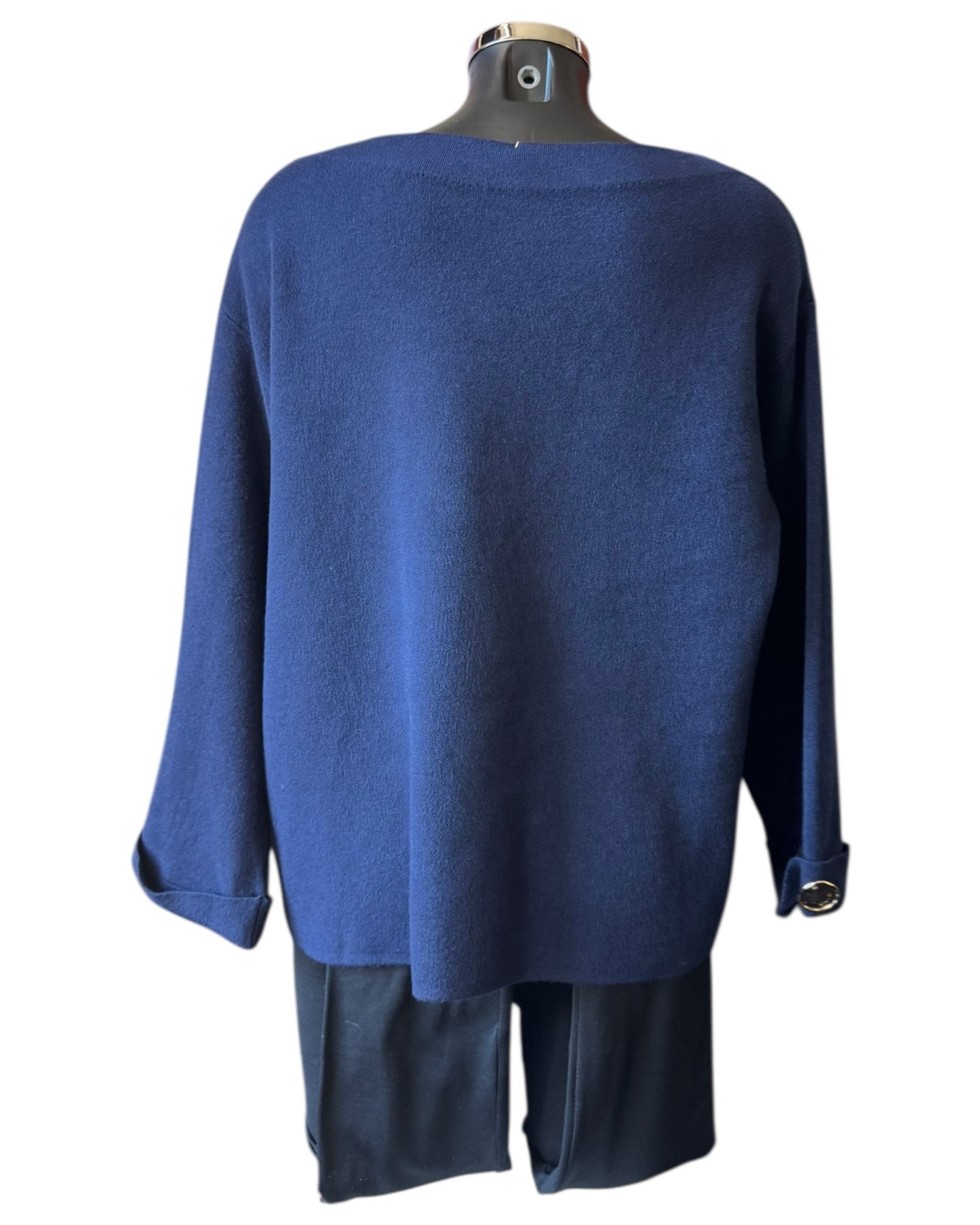 Erin embellished flower jumper - Navy