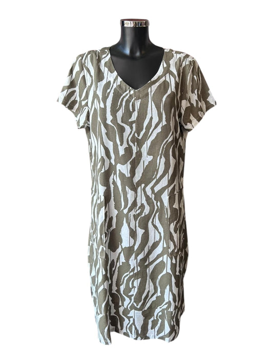 Betty basics elwood olive green print dress