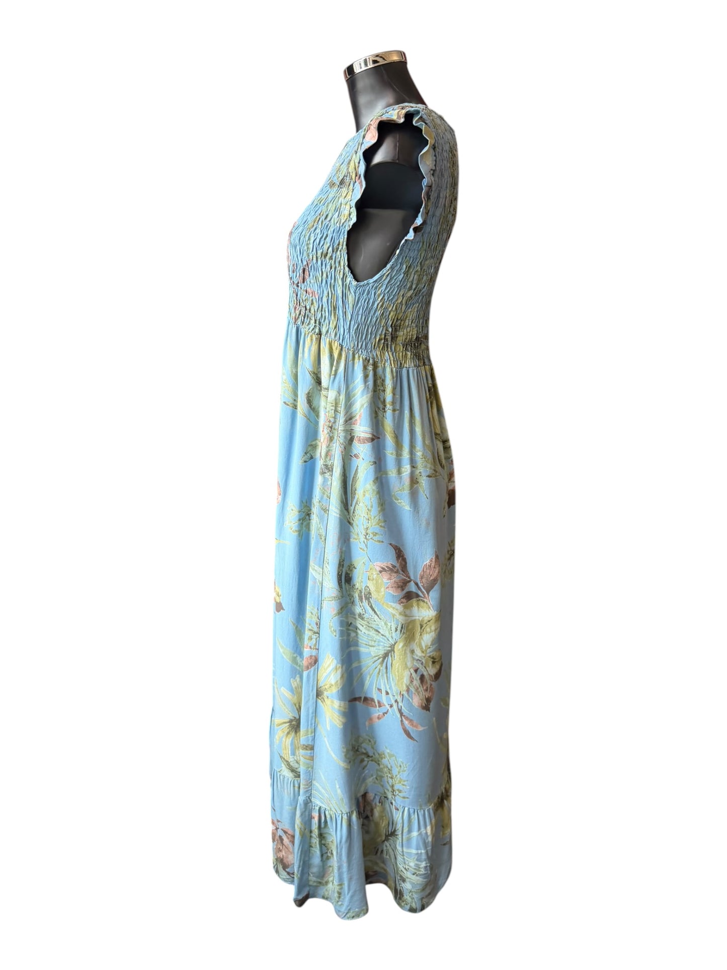 Molly midi dress tropical print dress - Denim