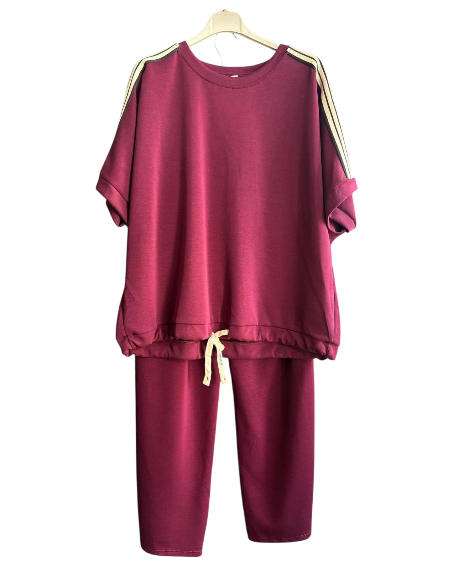 Darcy stripe side co-ord trouser suit - Bordeaux