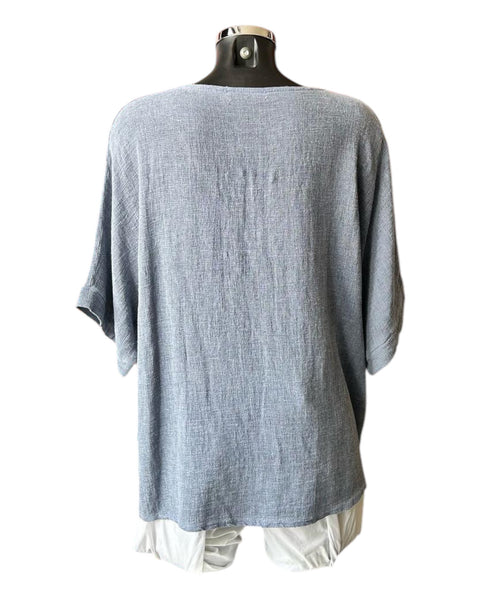 Casey range v neck twist front top - Navy